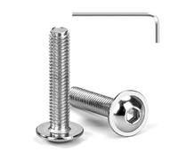 Tunejoy Tornillos de Cabeza Alomada con Brida M5 x 25 mm Tornillo de Cabeza Hexagonal de Acero Inoxidable A2 V2A Tornillos Máquina con llave Allen Rosca Completa 20 Piezas