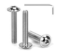 Tunejoy Tornillos de Cabeza Alomada con Brida M5 x 30 mm Tornillo de Cabeza Hexagonal de Acero Inoxidable A2 V2A Tornillos Máquina con llave Allen Rosca Completa 30 Piezas