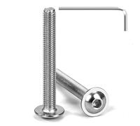 Tunejoy Tornillos de Cabeza Alomada con Brida M5 x 40 mm Tornillo de Cabeza Hexagonal de Acero Inoxidable A2 V2A Tornillos Máquina con llave Allen Rosca Completa 20 Piezas