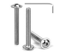 Tunejoy Tornillos de Cabeza Alomada con Brida M5 x 40 mm Tornillo de Cabeza Hexagonal de Acero Inoxidable A2 V2A Tornillos Máquina con llave Allen Rosca Completa 30 Piezas