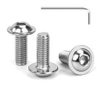 Tunejoy Tornillos de Cabeza Alomada con Brida M6 x 16 mm Tornillo de Cabeza Hexagonal de Acero Inoxidable A2 V2A Tornillos Máquina con llave Allen Rosca Completa 30 Piezas