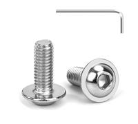 Tunejoy Tornillos de Cabeza Alomada con Brida M6 x 16 mm Tornillo de Cabeza Hexagonal de Acero Inoxidable A2 V2A Tornillos Máquina con llave Allen Rosca Completa 20 Piezas