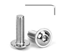 Tunejoy Tornillos de Cabeza Alomada con Brida M6 x 20 mm Tornillo de Cabeza Hexagonal de Acero Inoxidable A2 V2A Tornillos Máquina con llave Allen Rosca Completa 20 Piezas