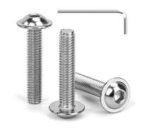Tunejoy Tornillos de Cabeza Alomada con Brida M6 x 30 mm Tornillo de Cabeza Hexagonal de Acero Inoxidable A2 V2A Tornillos Máquina con llave Allen Rosca Completa 30 Piezas