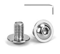 Tunejoy Tornillos de Cabeza Alomada con Brida M8 x 12 mm Tornillo de Cabeza Hexagonal de Acero Inoxidable A2 V2A Tornillos Máquina con llave Allen Rosca Completa 20 Piezas