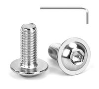 Tunejoy Tornillos de Cabeza Alomada con Brida M8 x 20 mm Tornillo de Cabeza Hexagonal de Acero Inoxidable A2 V2A Tornillos Máquina con llave Allen Rosca Completa 20 Piezas