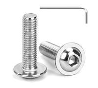 Tunejoy Tornillos de Cabeza Alomada con Brida M8 x 30 mm Tornillo de Cabeza Hexagonal de Acero Inoxidable A2 V2A Tornillos Máquina con llave Allen Rosca Completa 20 Piezas