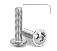 Tunejoy Tornillos de Cabeza Alomada con Brida M8 x 35 mm Tornillo de Cabeza Hexagonal de Acero Inoxidable A2 V2A Tornillos Máquina con llave Allen Rosca Completa 20 Piezas
