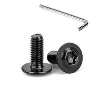 Tunejoy Tornillos de Cabeza Alomada Torx con Brida M4 x 10 mm Negro Tornillo de Cabeza Hexagonal de Acero Inoxidable A2 V2A Tornillos Máquina con Allen Rosca Completa 20 Piezas