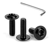 Tunejoy Tornillos de Cabeza Alomada Torx con Brida M4 x 12 mm Negro Tornillo de Cabeza Hexagonal de Acero Inoxidable A2 V2A Tornillos Máquina con Allen Rosca Completa 30 Piezas