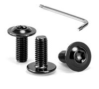 Tunejoy Tornillos de Cabeza Alomada Torx con Brida M5 x 12 mm Negro Tornillo de Cabeza Hexagonal de Acero Inoxidable A2 V2A Tornillos Máquina con Allen Rosca Completa 30 Piezas