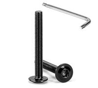 Tunejoy Tornillos de Cabeza Alomada Torx con Brida M5 x 40 mm Negro Tornillo de Cabeza Hexagonal de Acero Inoxidable A2 V2A Tornillos Máquina con Allen Rosca Completa 20 Piezas
