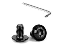 Tunejoy Tornillos de Cabeza Alomada Torx con Brida M6 x 10 mm Negro Tornillo de Cabeza Hexagonal de Acero Inoxidable A2 V2A Tornillos Máquina con Allen Rosca Completa 20 Piezas