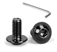 Tunejoy Tornillos de Cabeza Alomada Torx con Brida M8 x 16 mm Negro Tornillo de Cabeza Hexagonal de Acero Inoxidable A2 V2A Tornillos Máquina con Allen Rosca Completa 20 Piezas