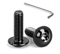 Tunejoy Tornillos de Cabeza Alomada Torx con Brida M8 x 25 mm Negro Tornillo de Cabeza Hexagonal de Acero Inoxidable A2 V2A Tornillos Máquina con Allen Rosca Completa 20 Piezas