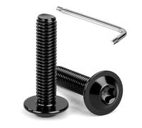 Tunejoy Tornillos de Cabeza Alomada Torx con Brida M8 x 35 mm Negro Tornillo de Cabeza Hexagonal de Acero Inoxidable A2 V2A Tornillos Máquina con Allen Rosca Completa 20 Piezas