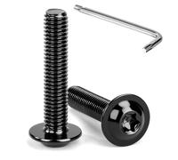 Tunejoy Tornillos de Cabeza Alomada Torx con Brida M8 x 40 mm Negro Tornillo de Cabeza Hexagonal de Acero Inoxidable A2 V2A Tornillos Máquina con Allen Rosca Completa 20 Piezas