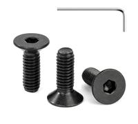 Tunejoy Tornillos de Cabeza Avellanada M4 x 12 mm Negro Tornillo Avellanado Hexagonal de Acero Inoxidable A2 V2A Norma DIN 7991 con llave Allen Rosca Completa 30 Piezas