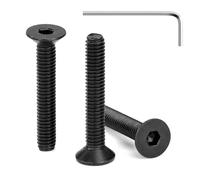 Tunejoy Tornillos de Cabeza Avellanada M4 x 25 mm Negro Tornillo Avellanado Hexagonal de Acero Inoxidable A2 V2A Norma DIN 7991 con llave Allen Rosca Completa 30 Piezas