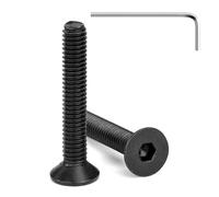 Tunejoy Tornillos de Cabeza Avellanada M4 x 25 mm Negro Tornillo Avellanado Hexagonal de Acero Inoxidable A2 V2A Norma DIN 7991 con llave Allen Rosca Completa 20 Piezas