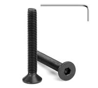 Tunejoy Tornillos de Cabeza Avellanada M4 x 30 mm Negro Tornillo Avellanado Hexagonal de Acero Inoxidable A2 V2A Norma DIN 7991 con llave Allen Rosca Completa 20 Piezas