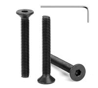 Tunejoy Tornillos de Cabeza Avellanada M4 x 30 mm Negro Tornillo Avellanado Hexagonal de Acero Inoxidable A2 V2A Norma DIN 7991 con llave Allen Rosca Completa 30 Piezas