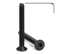 Tunejoy Tornillos de Cabeza Avellanada M4 x 35 mm Negro Tornillo Avellanado Hexagonal de Acero Inoxidable A2 V2A Norma DIN 7991 con llave Allen Rosca Completa 20 Piezas