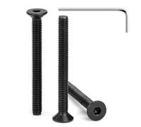 Tunejoy Tornillos de Cabeza Avellanada M4 x 40 mm Negro Tornillo Avellanado Hexagonal de Acero Inoxidable A2 V2A Norma DIN 7991 con llave Allen Rosca Completa 30 Piezas