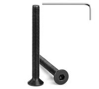 Tunejoy Tornillos de Cabeza Avellanada M4 x 40 mm Negro Tornillo Avellanado Hexagonal de Acero Inoxidable A2 V2A Norma DIN 7991 con llave Allen Rosca Completa 20 Piezas