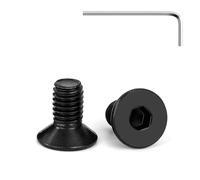 Tunejoy Tornillos de Cabeza Avellanada M5 x 10 mm Negro Tornillo Avellanado Hexagonal de Acero Inoxidable A2 V2A Norma DIN 7991 con llave Allen Rosca Completa 20 Piezas