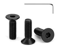 Tunejoy Tornillos de Cabeza Avellanada M5 x 16 mm Negro Tornillo Avellanado Hexagonal de Acero Inoxidable A2 V2A Norma DIN 7991 con llave Allen Rosca Completa 30 Piezas