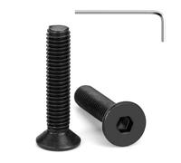 Tunejoy Tornillos de Cabeza Avellanada M5 x 25 mm Negro Tornillo Avellanado Hexagonal de Acero Inoxidable A2 V2A Norma DIN 7991 con llave Allen Rosca Completa 20 Piezas