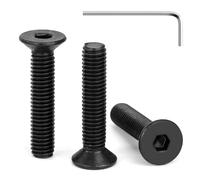 Tunejoy Tornillos de Cabeza Avellanada M5 x 25 mm Negro Tornillo Avellanado Hexagonal de Acero Inoxidable A2 V2A Norma DIN 7991 con llave Allen Rosca Completa 30 Piezas