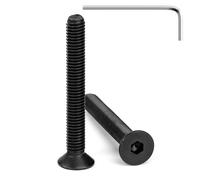 Tunejoy Tornillos de Cabeza Avellanada M5 x 40 mm Negro Tornillo Avellanado Hexagonal de Acero Inoxidable A2 V2A Norma DIN 7991 con llave Allen Rosca Completa 20 Piezas