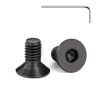 Tunejoy Tornillos de Cabeza Avellanada M6 x 12 mm Negro Tornillo Avellanado Hexagonal de Acero Inoxidable A2 V2A Norma DIN 7991 con llave Allen Rosca Completa 20 Piezas