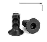 Tunejoy Tornillos de Cabeza Avellanada M6 x 16 mm Negro Tornillo Avellanado Hexagonal de Acero Inoxidable A2 V2A Norma DIN 7991 con llave Allen Rosca Completa 20 Piezas