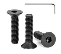 Tunejoy Tornillos de Cabeza Avellanada M6 x 25 mm Negro Tornillo Avellanado Hexagonal de Acero Inoxidable A2 V2A Norma DIN 7991 con llave Allen Rosca Completa 30 Piezas