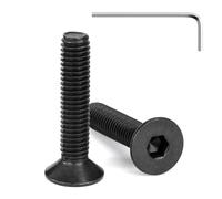 Tunejoy Tornillos de Cabeza Avellanada M6 x 30 mm Negro Tornillo Avellanado Hexagonal de Acero Inoxidable A2 V2A Norma DIN 7991 con llave Allen Rosca Completa 20 Piezas