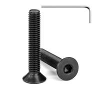 Tunejoy Tornillos de Cabeza Avellanada M6 x 35 mm Negro Tornillo Avellanado Hexagonal de Acero Inoxidable A2 V2A Norma DIN 7991 con llave Allen Rosca Completa 20 Piezas