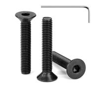 Tunejoy Tornillos de Cabeza Avellanada M6 x 35 mm Negro Tornillo Avellanado Hexagonal de Acero Inoxidable A2 V2A Norma DIN 7991 con llave Allen Rosca Completa 30 Piezas