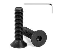 Tunejoy Tornillos de Cabeza Avellanada M8 x 35 mm Negro Tornillo Avellanado Hexagonal de Acero Inoxidable A2 V2A Norma DIN 7991 con llave Allen Rosca Completa 20 Piezas