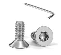 Tunejoy Tornillos de Cabeza Avellanada Torx M4 x 10 mm Tornillo Avellanado Mecánico de Acero Inoxidable A2 V2A con T20 llave Rosca Completa 20 Piezas