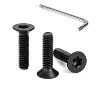 Tunejoy Tornillos de Cabeza Avellanada Torx M4 x 16 mm Negro Tornillo Avellanado Mecánico de Acero Inoxidable A2 V2A con T20 llave Rosca Completa 30 Piezas