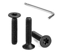 Tunejoy Tornillos de Cabeza Avellanada Torx M4 x 20 mm Negro Tornillo Avellanado Mecánico de Acero Inoxidable A2 V2A con T20 llave Rosca Completa 30 Piezas