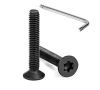 Tunejoy Tornillos de Cabeza Avellanada Torx M4 x 25 mm Negro Tornillo Avellanado Mecánico de Acero Inoxidable A2 V2A con T20 llave Rosca Completa 20 Piezas