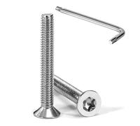 Tunejoy Tornillos de Cabeza Avellanada Torx M4 x 30 mm Tornillo Avellanado Mecánico de Acero Inoxidable A2 V2A con T20 llave Rosca Completa 20 Piezas