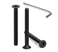 Tunejoy Tornillos de Cabeza Avellanada Torx M4 x 40 mm Negro Tornillo Avellanado Mecánico de Acero Inoxidable A2 V2A con T20 llave Rosca Completa 30 Piezas
