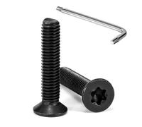 Tunejoy Tornillos de Cabeza Avellanada Torx M5 x 25 mm Negro Tornillo Avellanado Mecánico de Acero Inoxidable A2 V2A con T25 llave Rosca Completa 20 Piezas