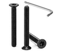 Tunejoy Tornillos de Cabeza Avellanada Torx M5 x 40 mm Negro Tornillo Avellanado Mecánico de Acero Inoxidable A2 V2A con T25 llave Rosca Completa 30 Piezas