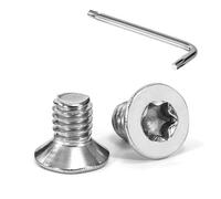 Tunejoy Tornillos de Cabeza Avellanada Torx M6 x 10 mm Tornillo Avellanado Mecánico de Acero Inoxidable A2 V2A con T30 llave Rosca Completa 20 Piezas